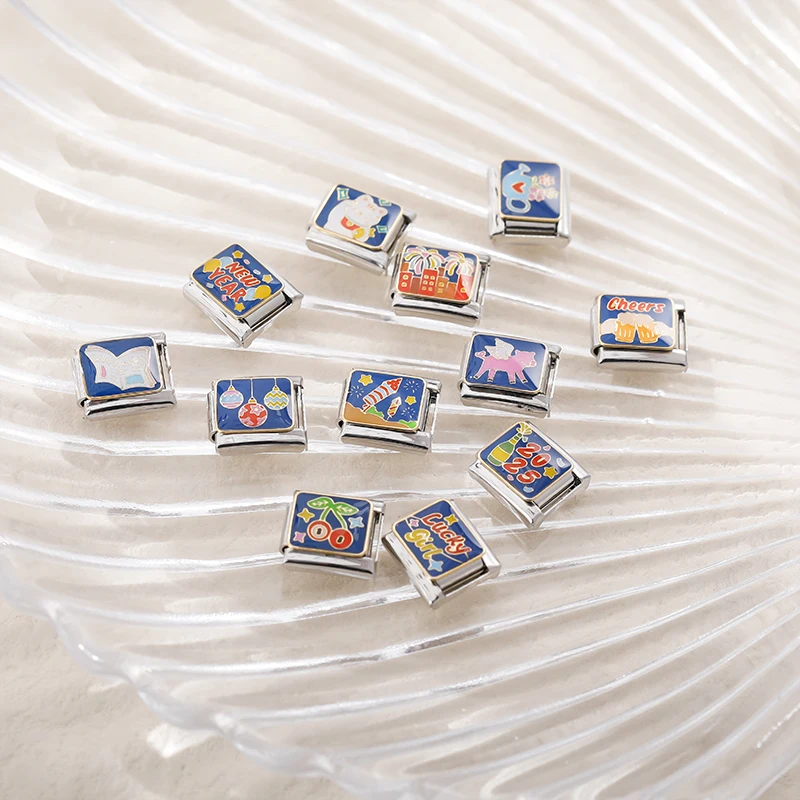 Cheers, New Year and Lucky Girl Italian Charms - Image 2