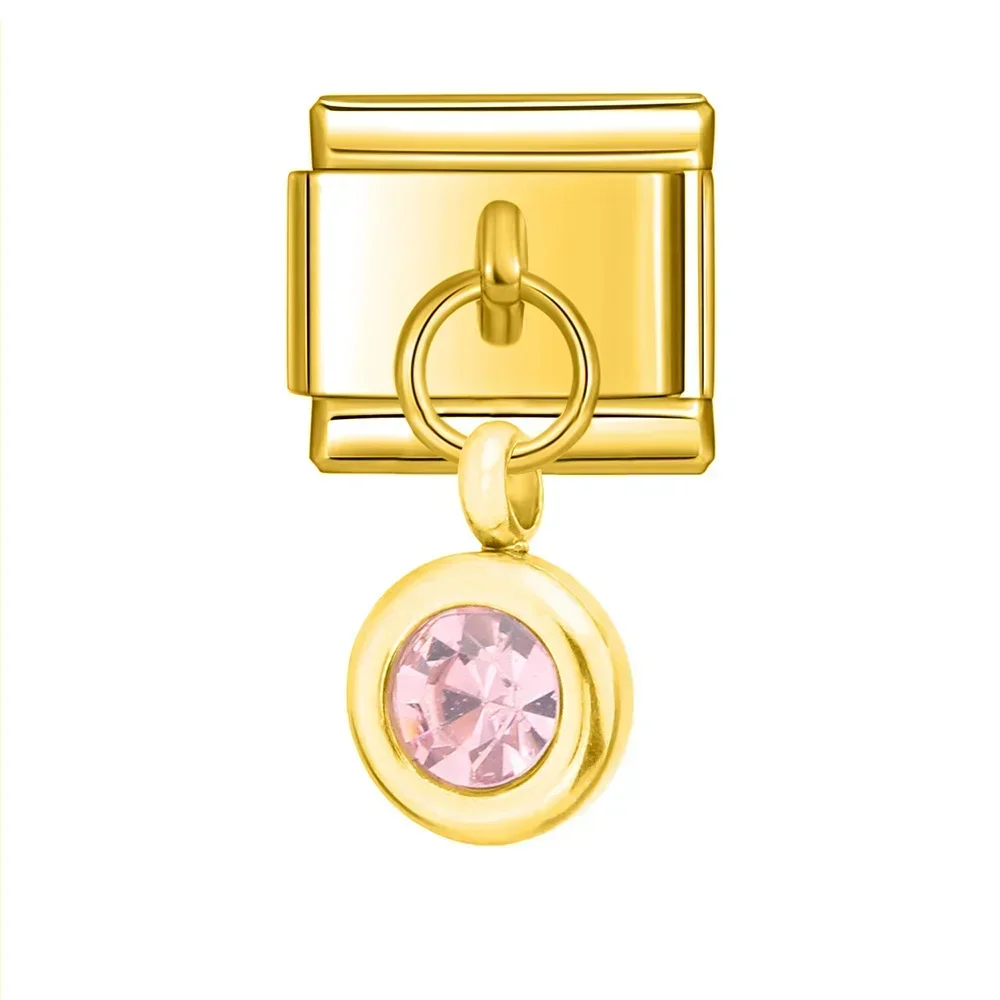 Petite Gold Birthstone Drop Italian Charm - Image 7