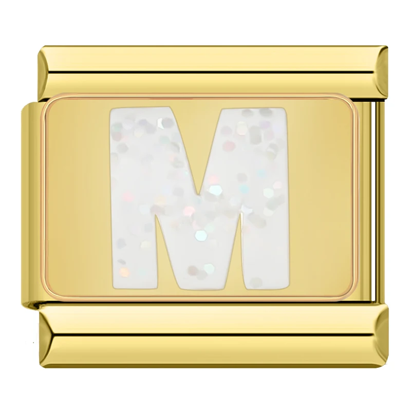 Sparkle Gold Letter Italian Charms - Image 14