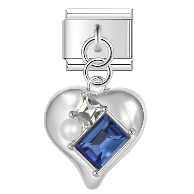 Opal Heart and Sunburst Dangle Italian Charms - Image 12
