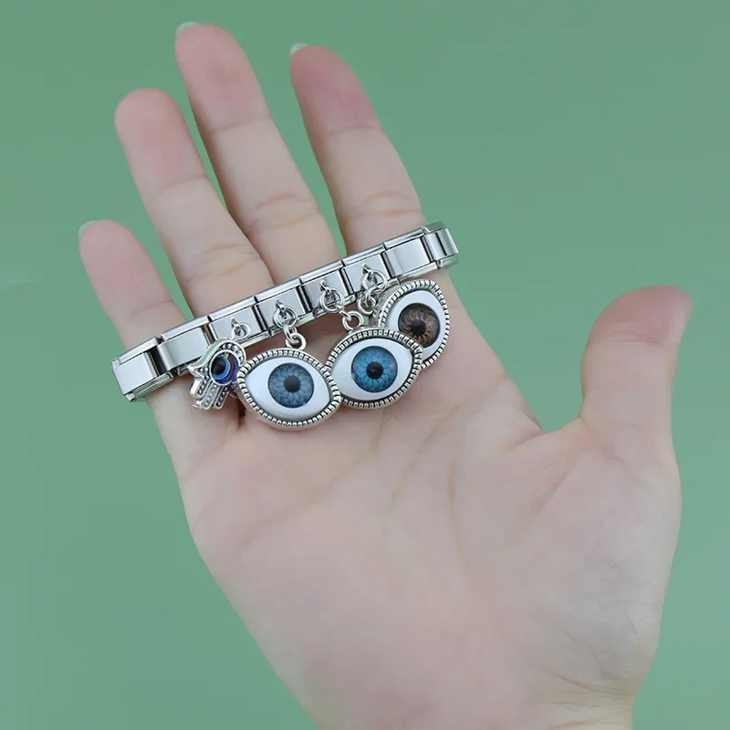 Evil Eye and Hamsa Dangle Italian Charms - Image 2