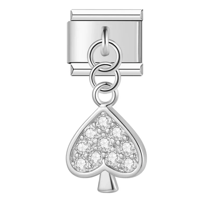 Silver Crystal Symbol Dangle Italian Charms - Image 23