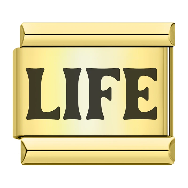 Gold Positive Word Italian Charms - Image 9