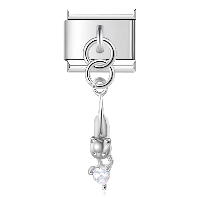Cat, Bear and Crab Dangle Italian Charms - Image 4