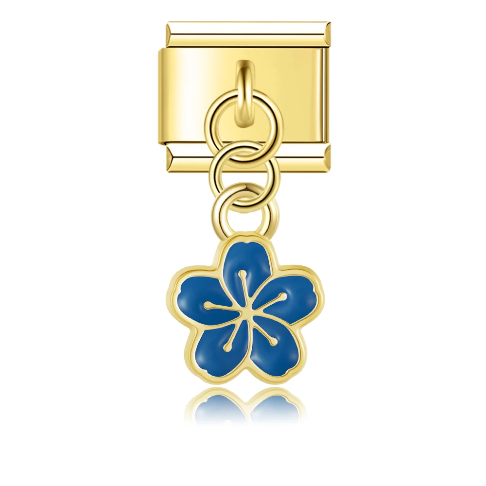 Pearl Heart and Flower Gold Dangle Italian Charms - Image 6