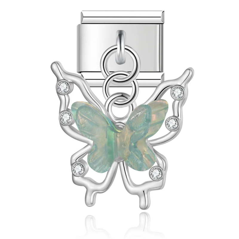 Butterfly and Flower Dangle Italian Charms - Image 12