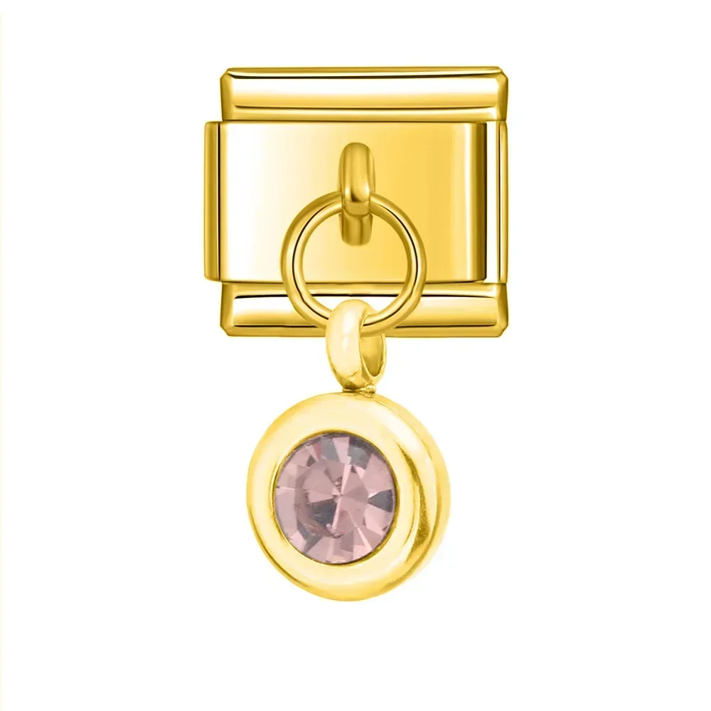 Petite Gold Birthstone Drop Italian Charm - Image 8