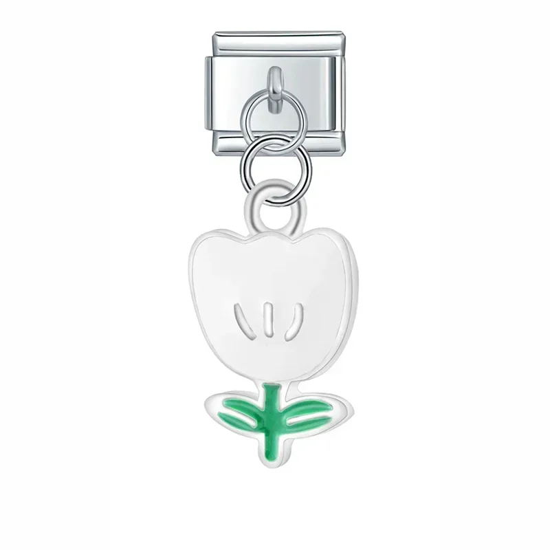 Tulip and Rose Dangle Italian Charms - Image 17