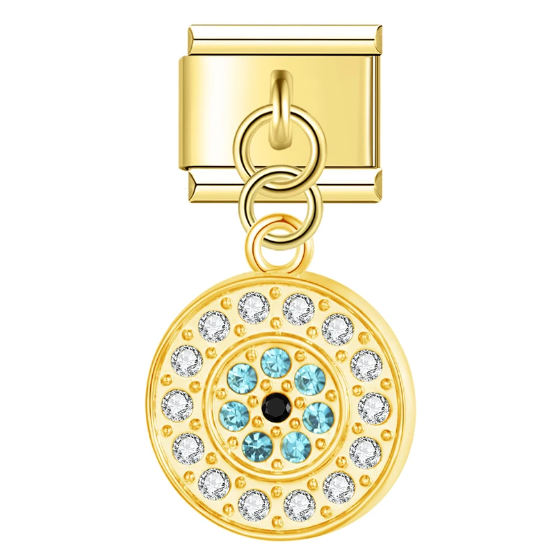 Gold Evil Eye Dangle Italian Charms - Image 27