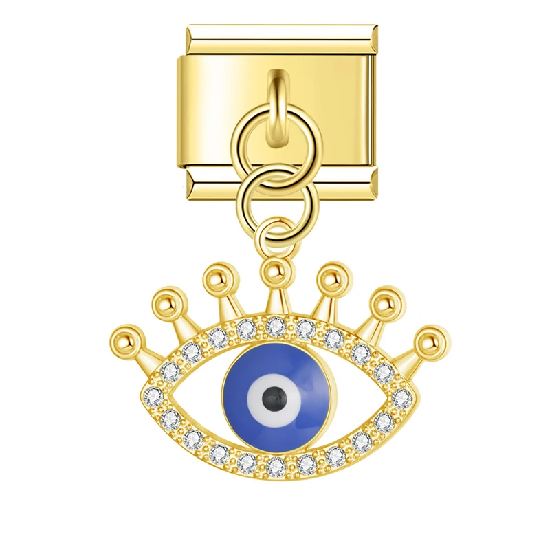 Gold Evil Eye Dangle Italian Charms - Image 17