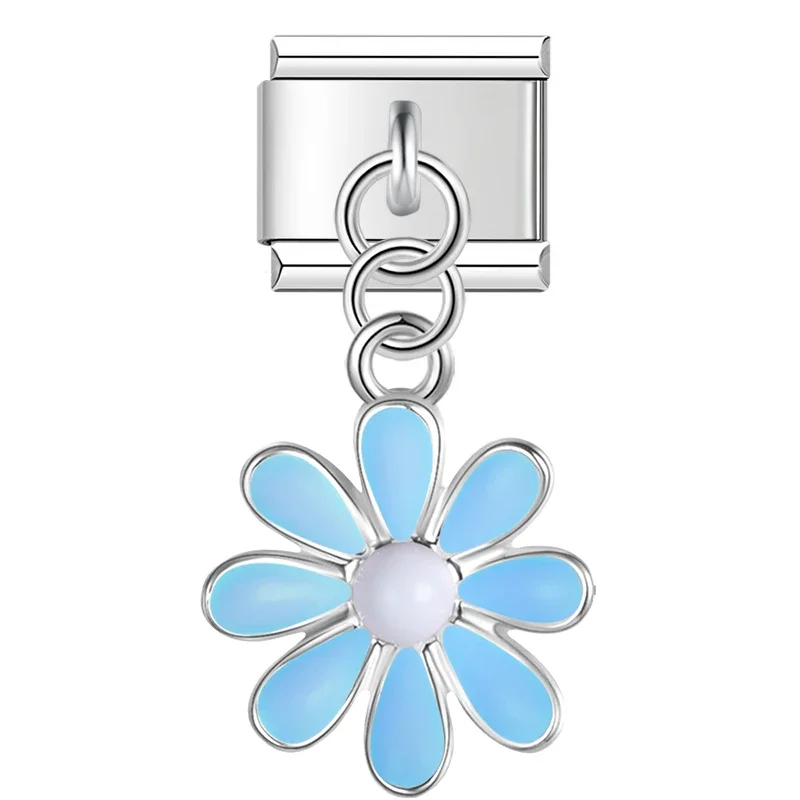 Moustache, Daisy and Ginkgo Dangle Italian Charms - Image 10