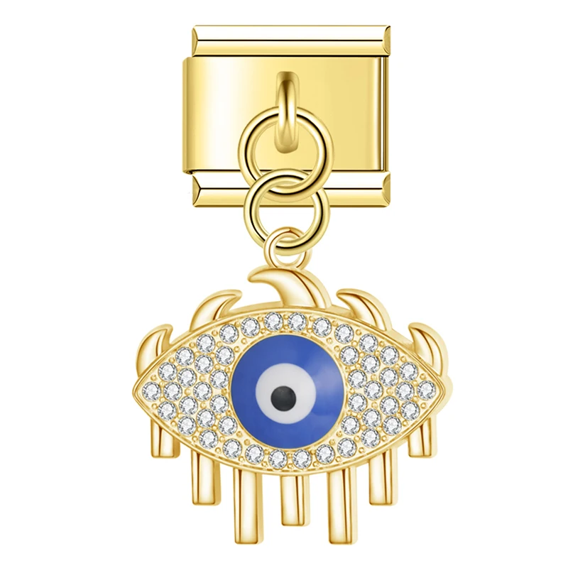 Gold Evil Eye Dangle Italian Charms - Image 16