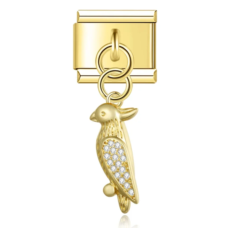 Gold Crystal Dangle Italian Charms - Image 9