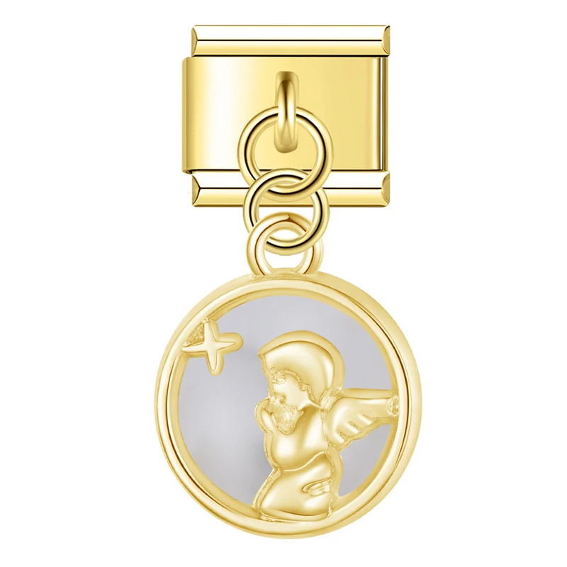 Turtle and Angel Coin Dangle Italian Charms - Image 5