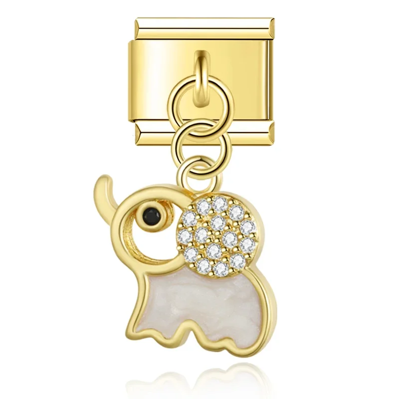 Gold Crystal Dangle Italian Charms - Image 14