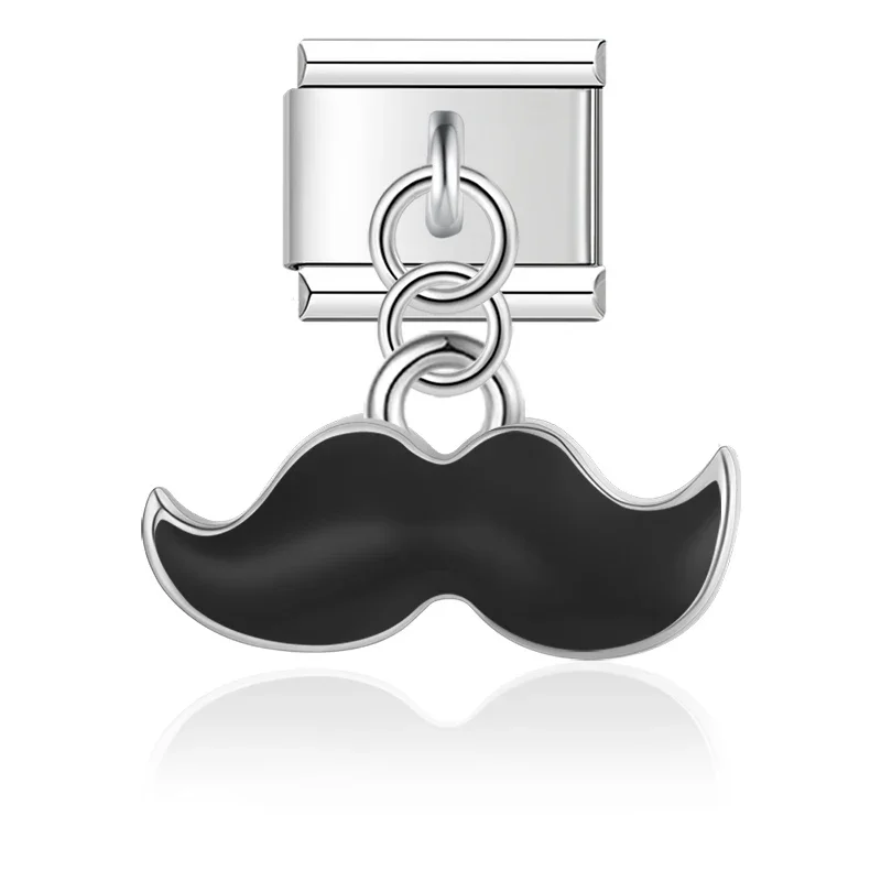 Moustache, Daisy and Ginkgo Dangle Italian Charms - Image 12