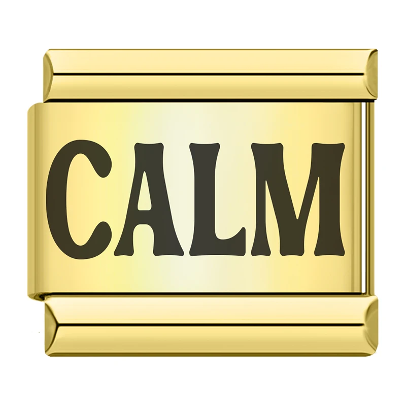 Gold Positive Word Italian Charms - Image 17