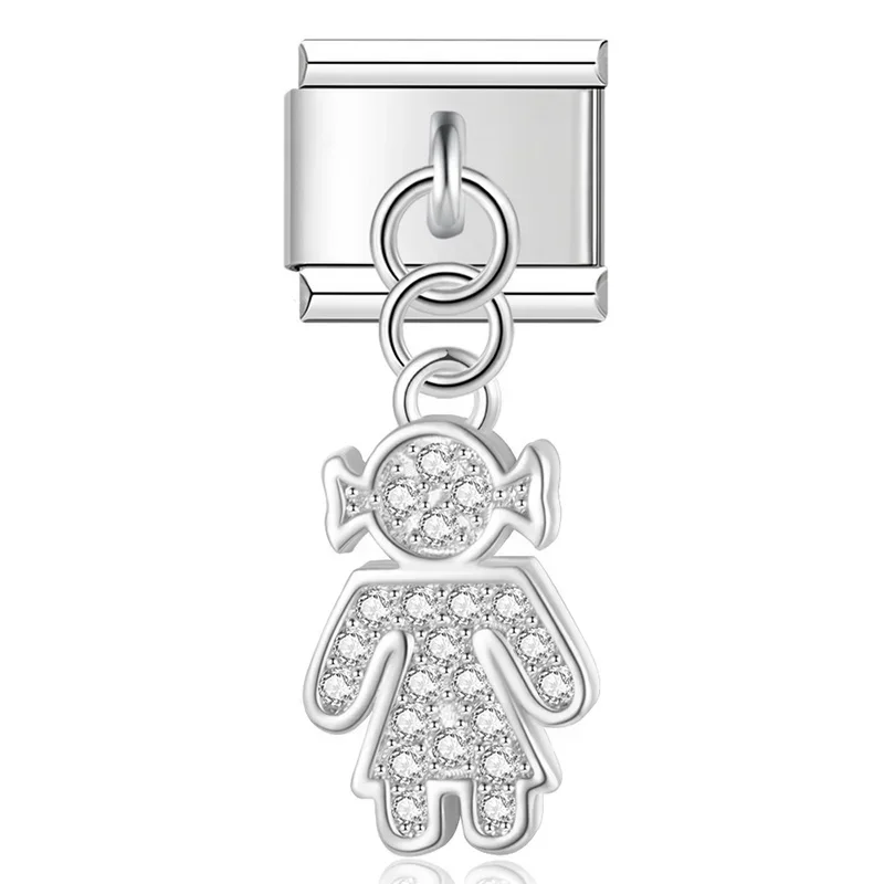 Little Boy and Girl Dangle Italian Charms - Image 12