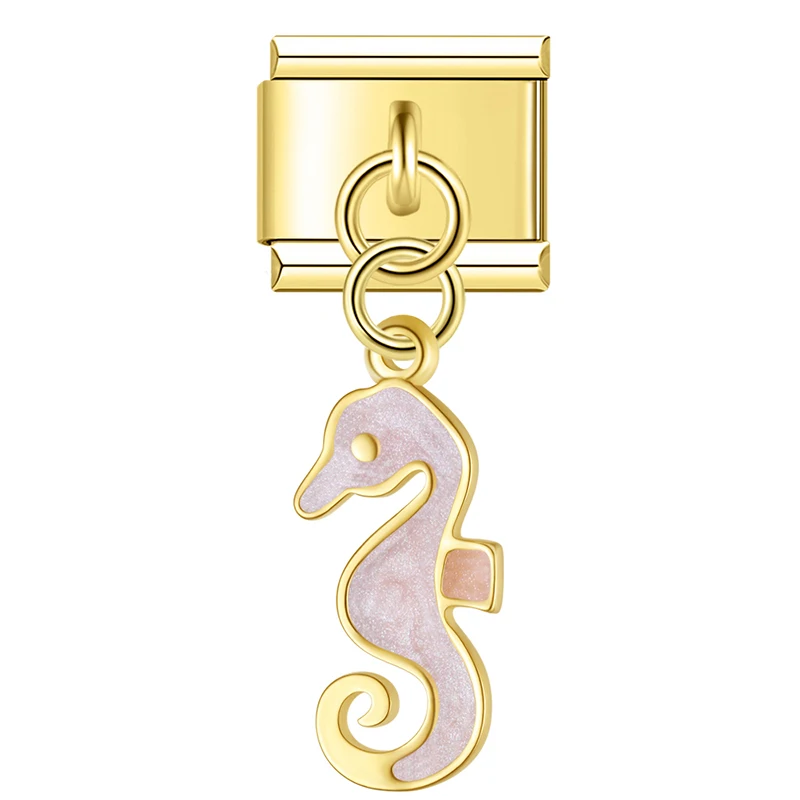 Seahorse, Dolphin and Starfish Dangle Italian Charms - Image 10