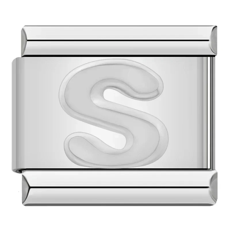 Silver Block Letter Italian Charms - Image 28