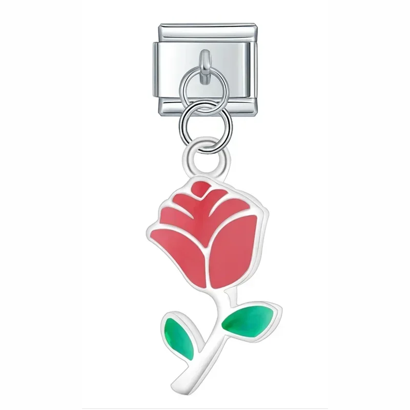 Tulip and Rose Dangle Italian Charms - Image 15