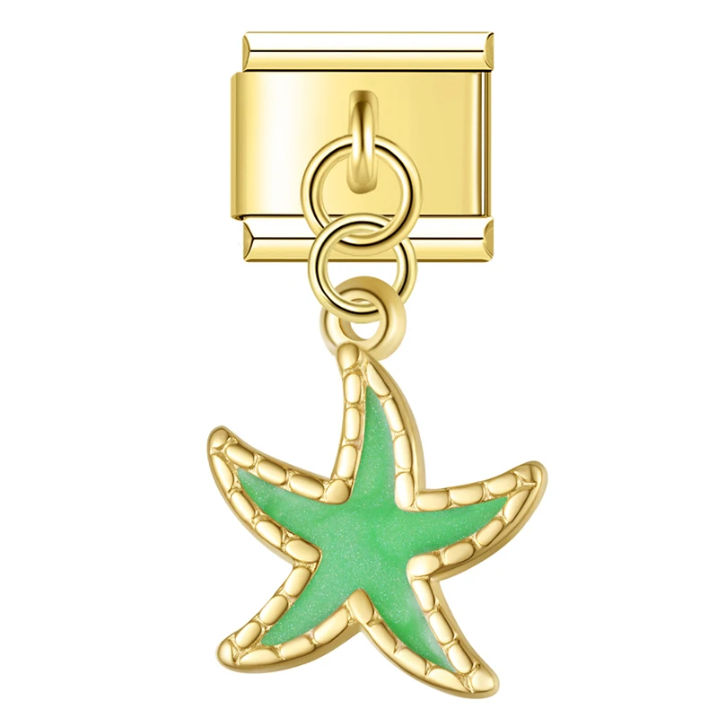 Seahorse, Dolphin and Starfish Dangle Italian Charms - Image 7