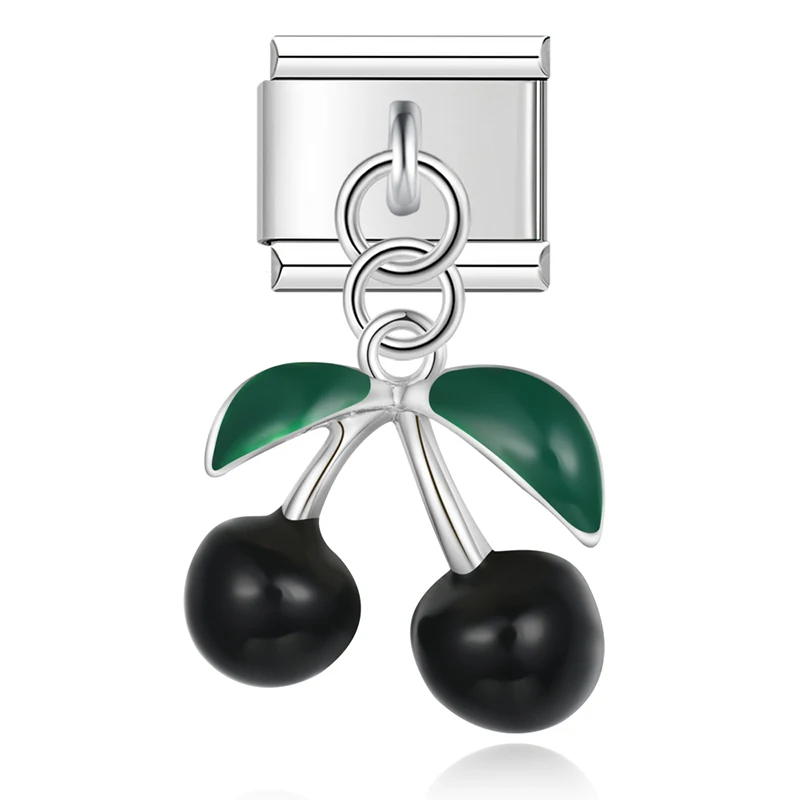 Cherry, Elephant and Tulip Dangle Italian Charms - Image 12