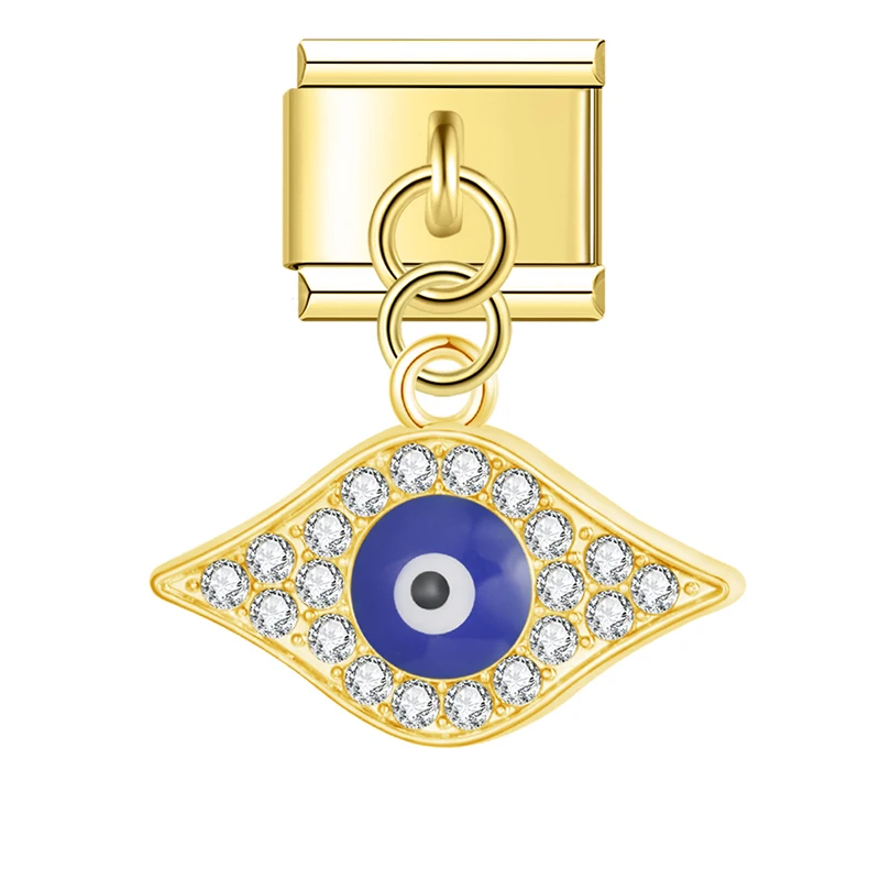 Gold Evil Eye Dangle Italian Charms - Image 8