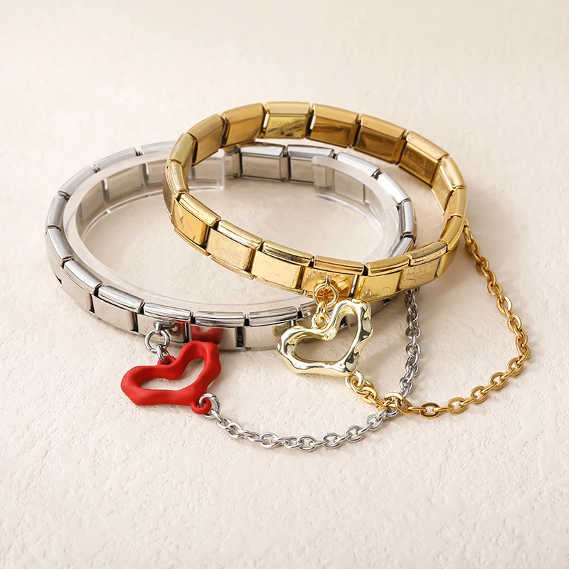 Heart Safety Chain Italian Charms - Image 2