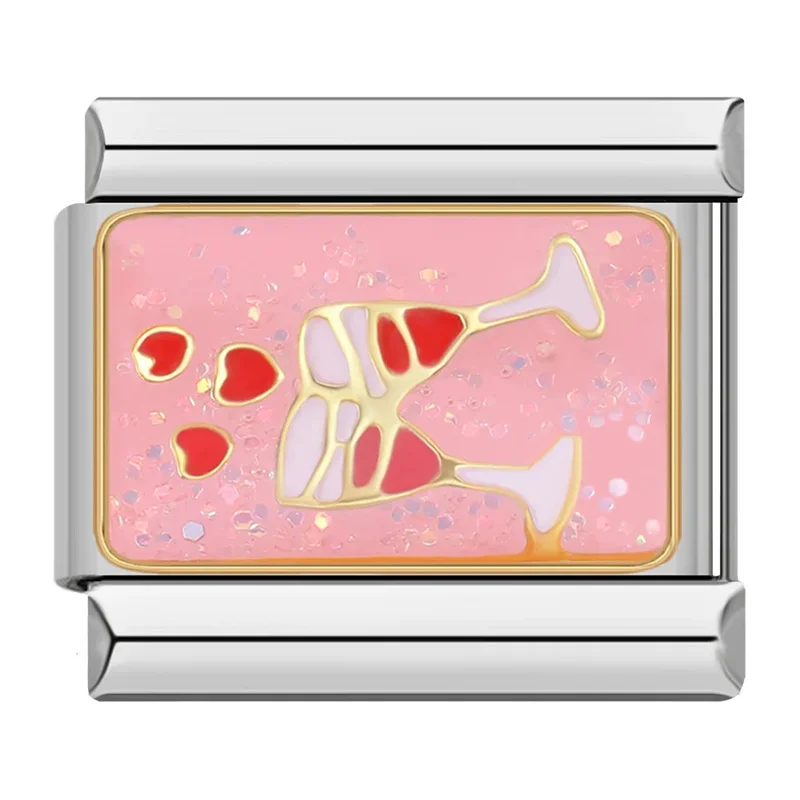 Dad and Pink Flower Italian Charms - Image 15