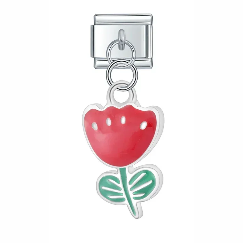 Tulip and Rose Dangle Italian Charms - Image 22