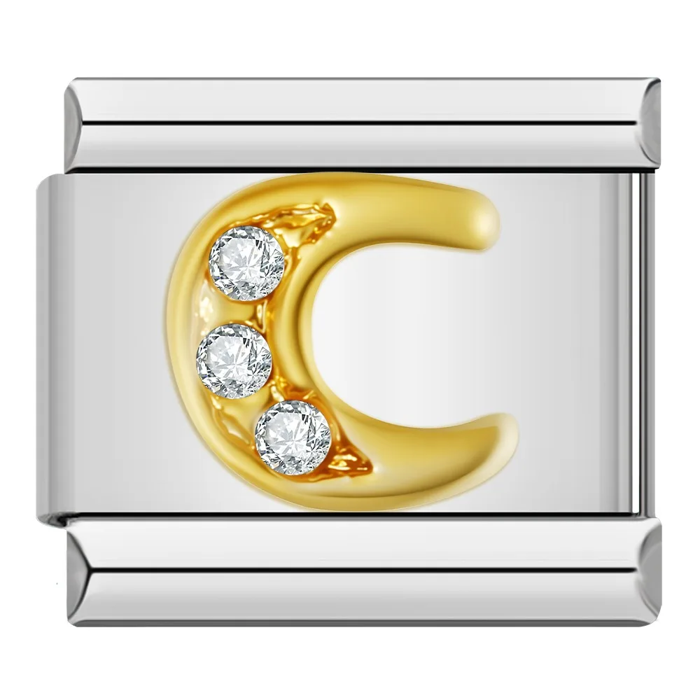 Gold Crystal Letter Italian Charms A to Z - Image 8