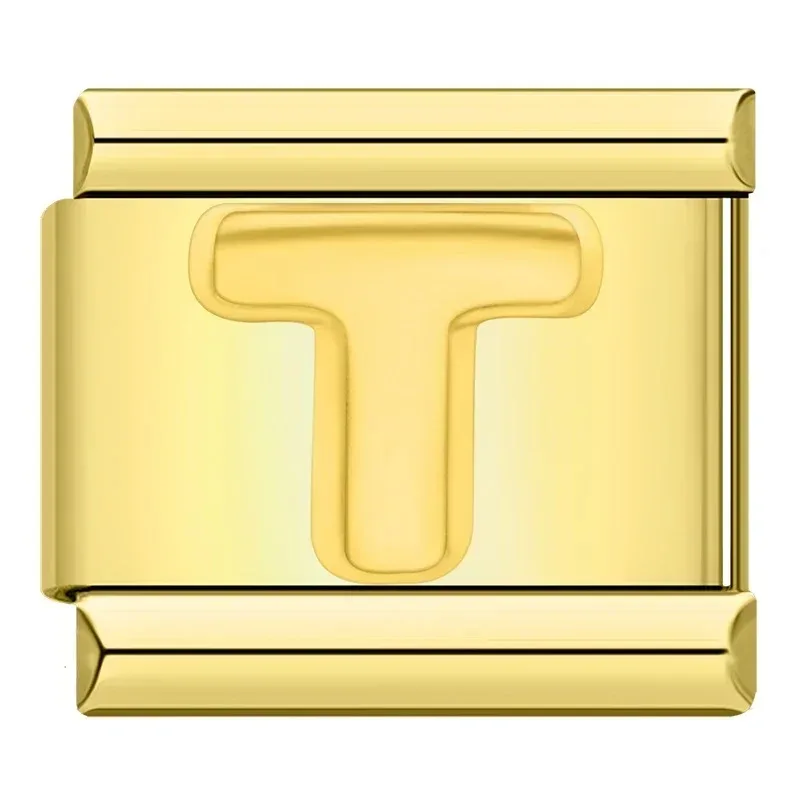 Gold Block Letter Italian Charms - Image 23