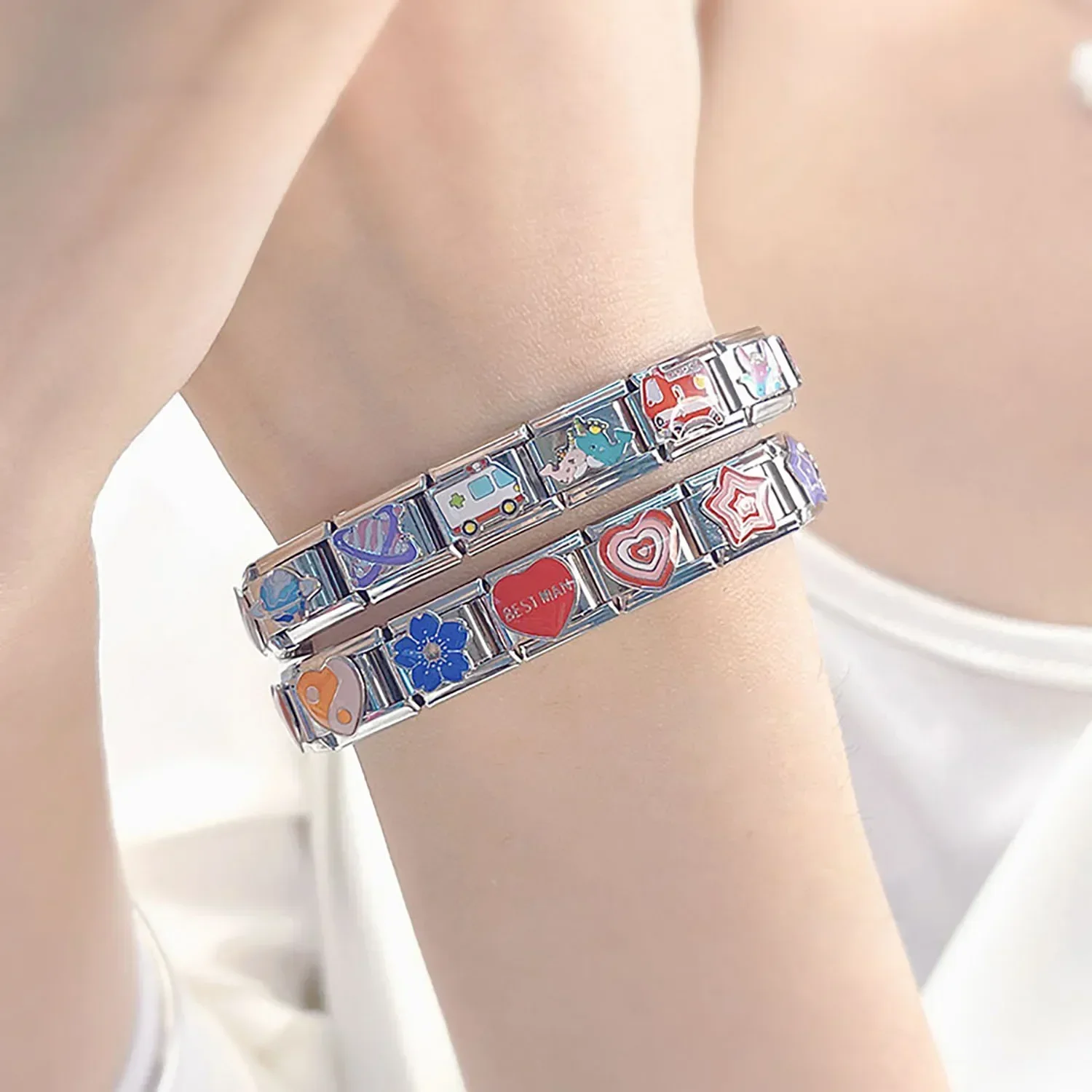 Retro Cartoon and Fun Word Italian Charms