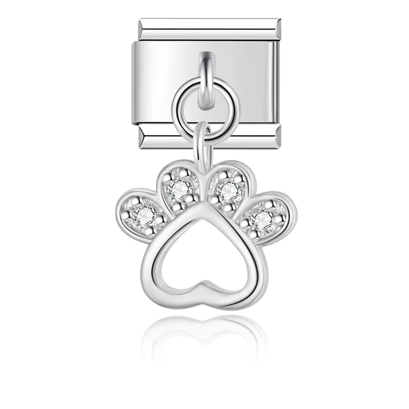 Crystal Paw, Lips and Heart Dangle Charms - Image 7