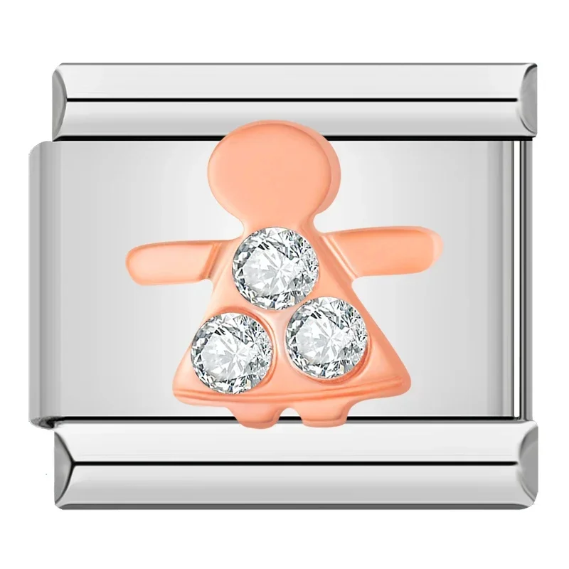 Rose Gold Angel, Mum and Key Italian Charms - Image 9