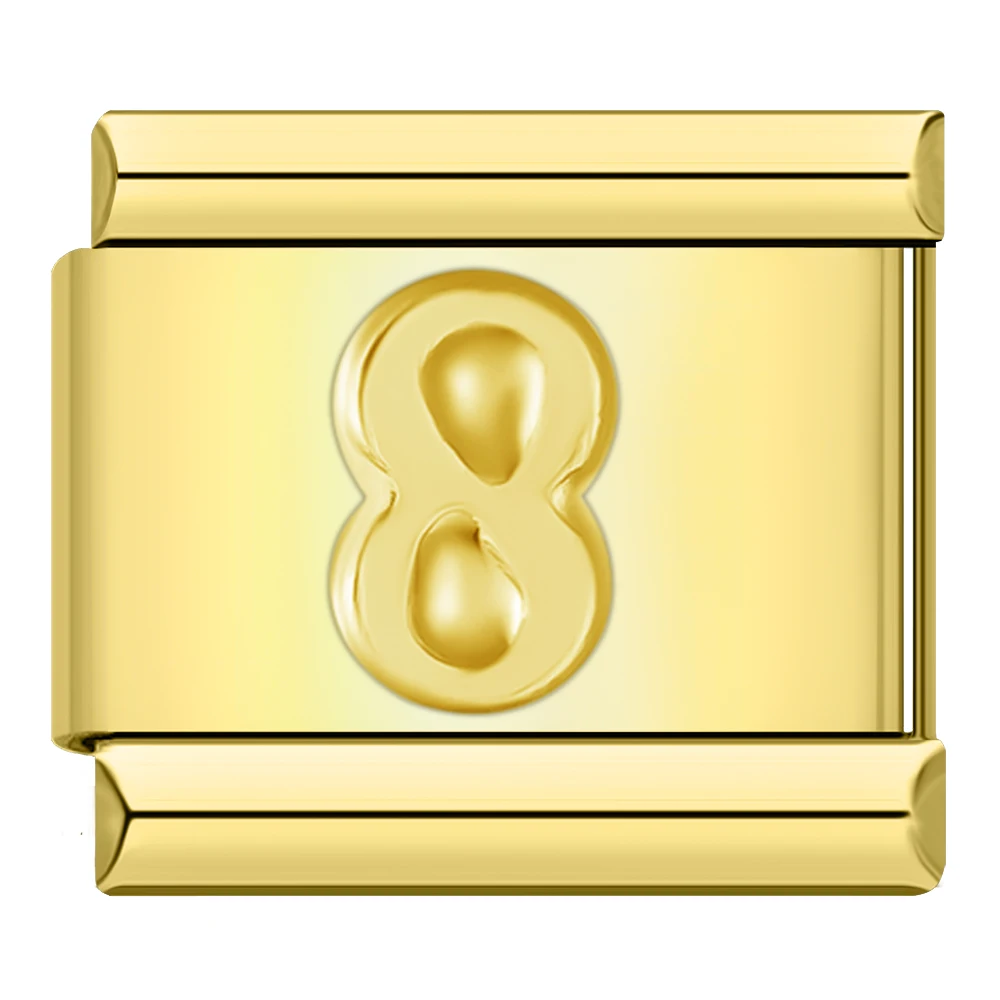 Gold Number Italian Charms 0 to 9 - Image 11