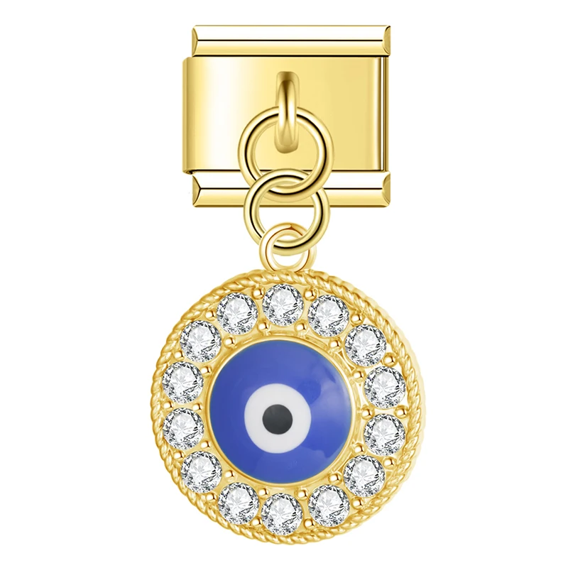 Gold Evil Eye Dangle Italian Charms - Image 15