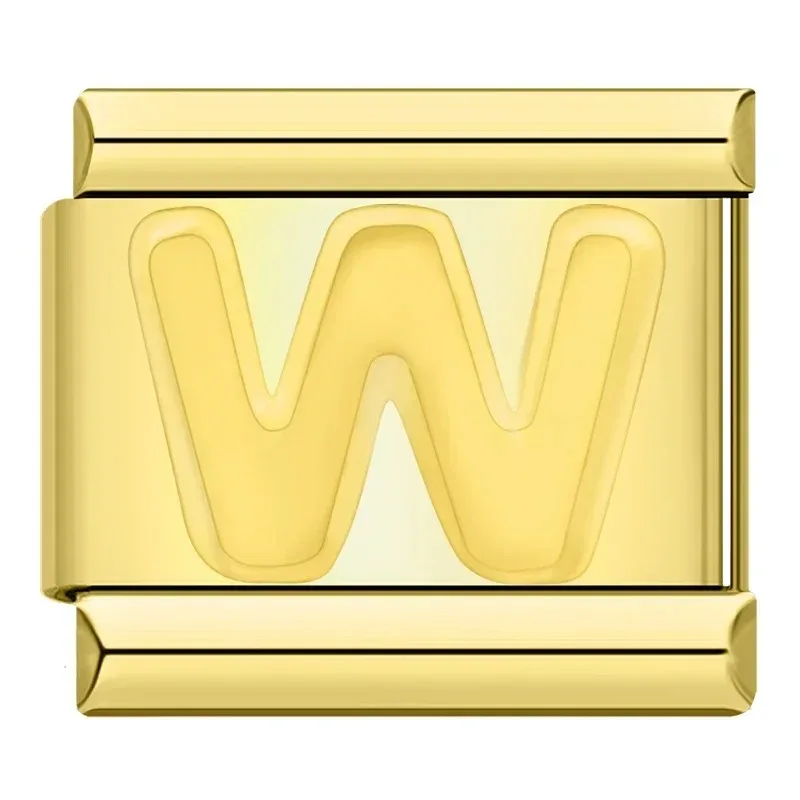 Gold Block Letter Italian Charms - Image 26