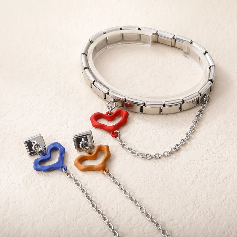 Heart Safety Chain Italian Charms - Image 3