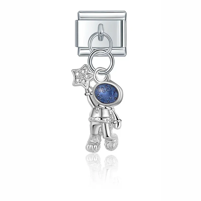 Cherry, Heart and Astronaut Dangle Italian Charms - Image 9