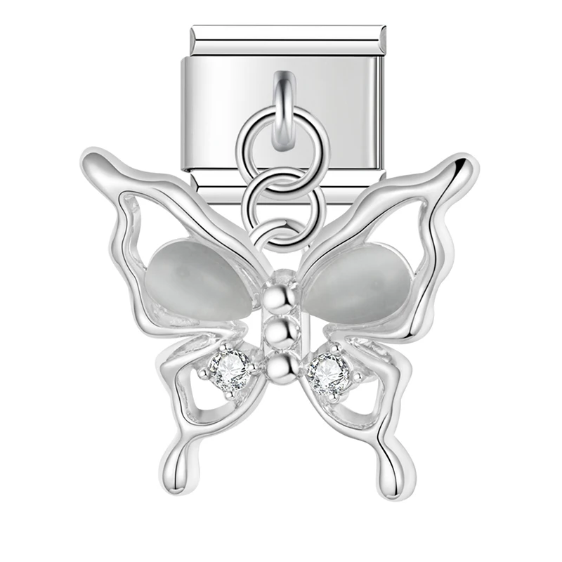 Crystal Butterfly Dangle Italian Charms - Image 4