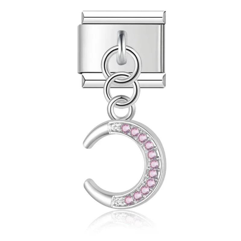 Heart, Moon and Lock Dangle Italian Charms - Image 8