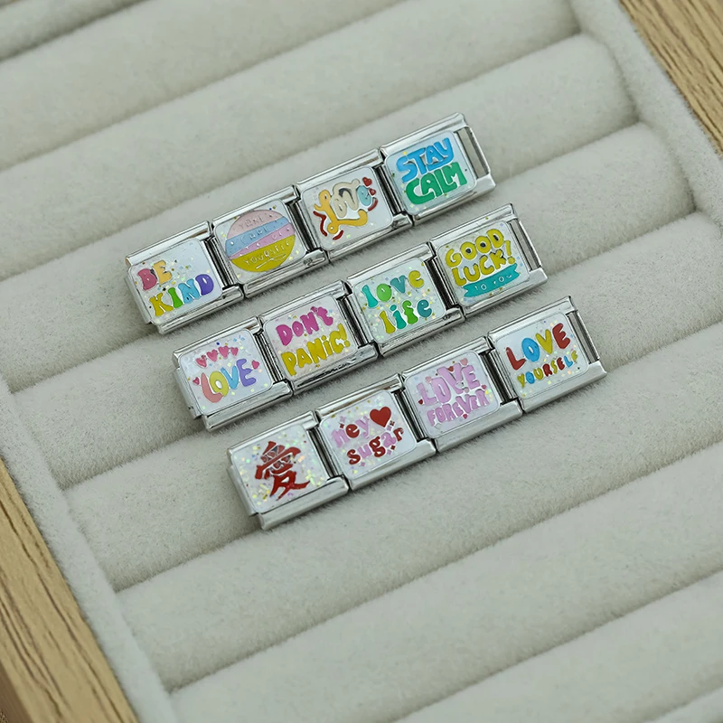 Happy Quote and Love Italian Charms - Image 4