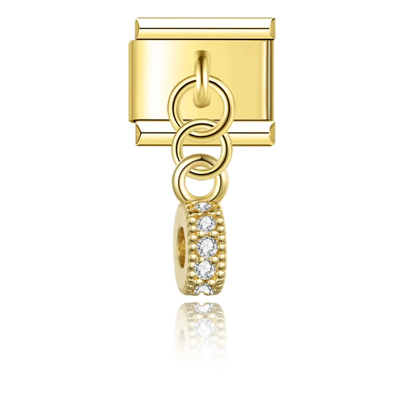 Crystal Crown and Star Gold Dangle Italian Charms - Image 13
