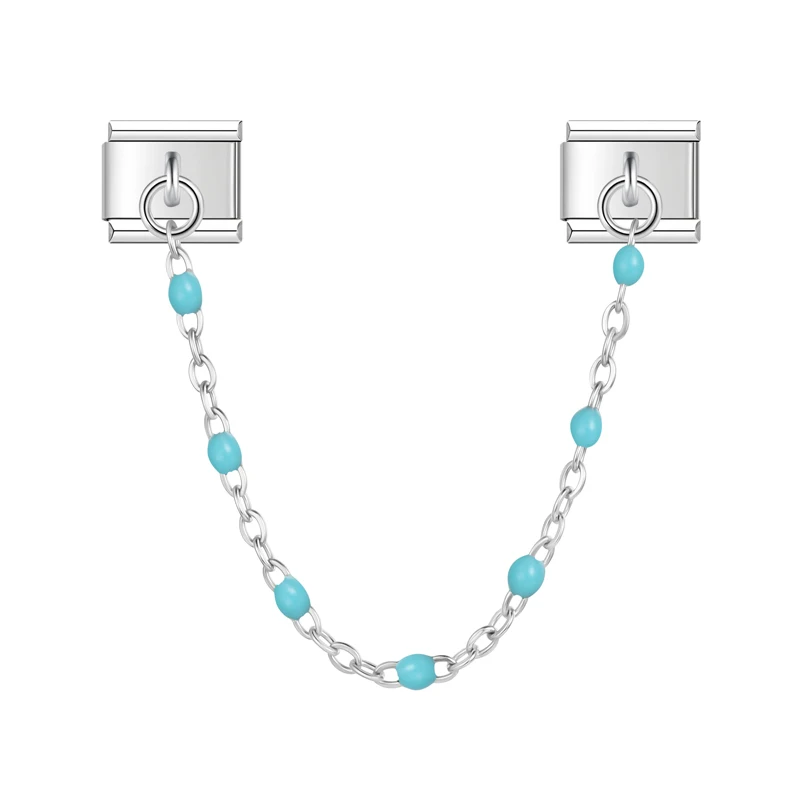 Colour Bead Safety Chain Italian Charms - Image 11