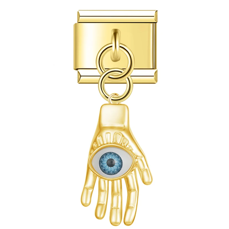 Gold Evil Eye Dangle Italian Charms - Image 21