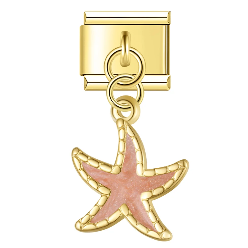 Seahorse, Dolphin and Starfish Dangle Italian Charms - Image 4
