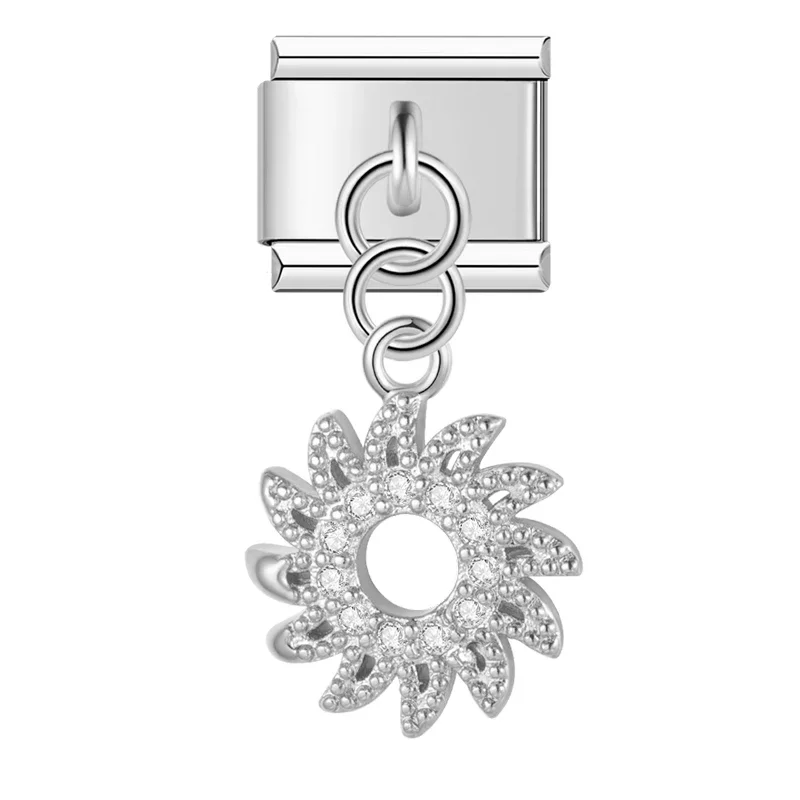 Silver Crystal Symbol Dangle Italian Charms - Image 6