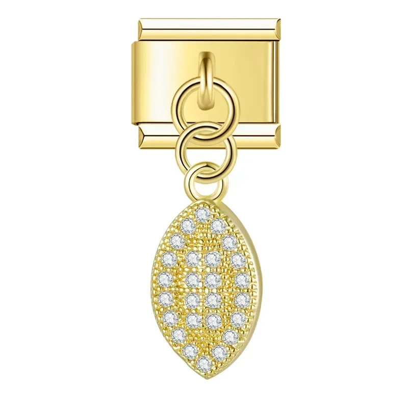 Gold Crystal Symbol Dangle Italian Charms - Image 22